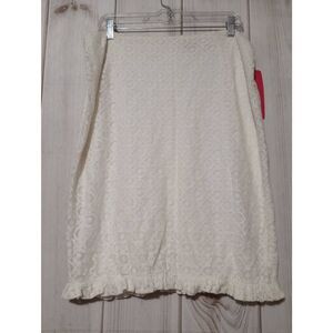 Sunny Leigh Ladies 14 Ivory Lace Skirt with Ruffle Hem, Above Knee,‎ Lined